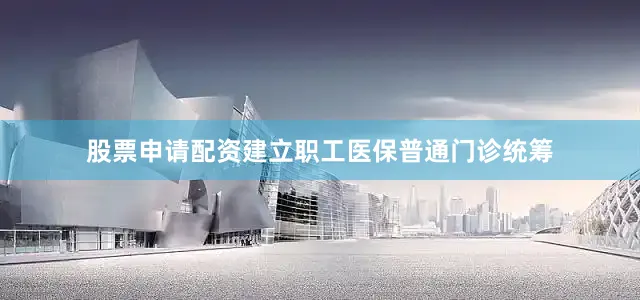 股票申请配资建立职工医保普通门诊统筹